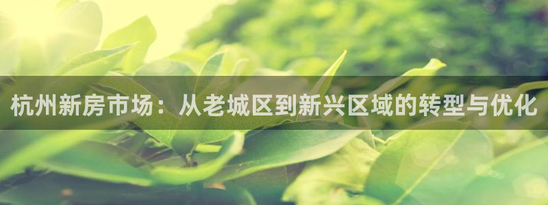 新宝5软件下载：杭州新房市场：从老城区到新兴区域的转型与优化