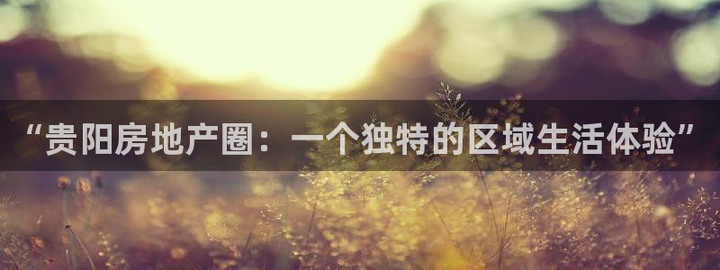 新宝5挂机：“贵阳房地产圈：一个独特的区域生活体验”