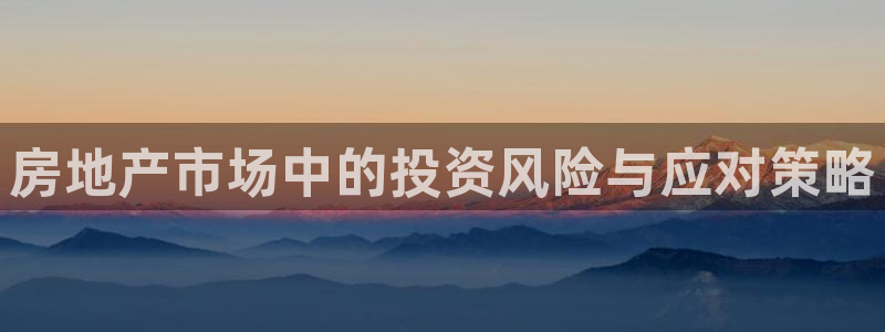 新宝5招商222111：房地产市场中的投资风险与应对策略