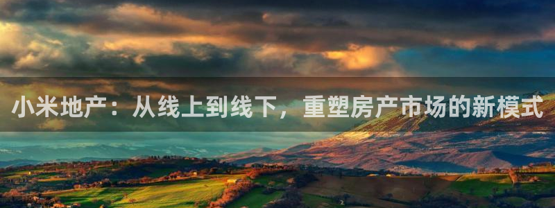 新宝5 888：小米地产：从线上到线下，重塑房产市场的新模式