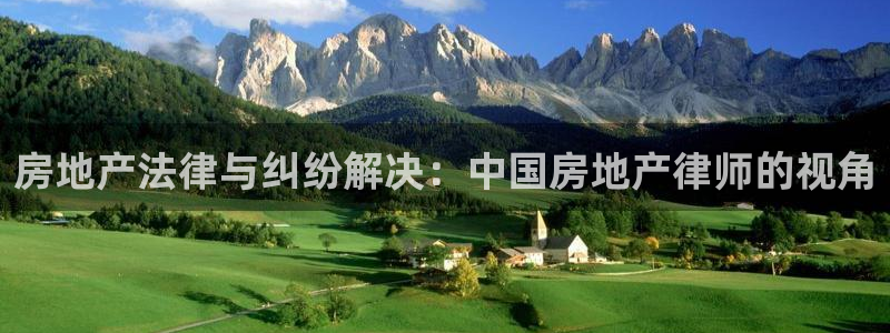 新宝5_测：房地产法律与纠纷解决：中国房地产律师的视角