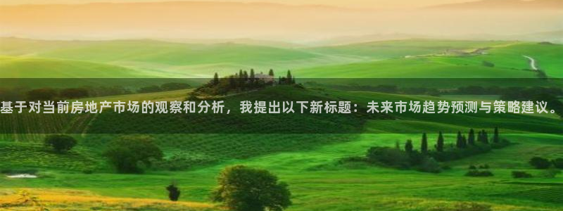 新宝5登录入口网址：基于对当前房地产市场的观察和分析，我提出
