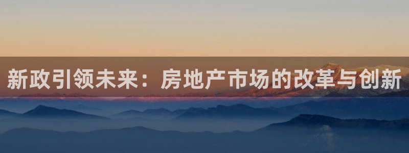 新宝xb5：新政引领未来：房地产市场的改革与创新